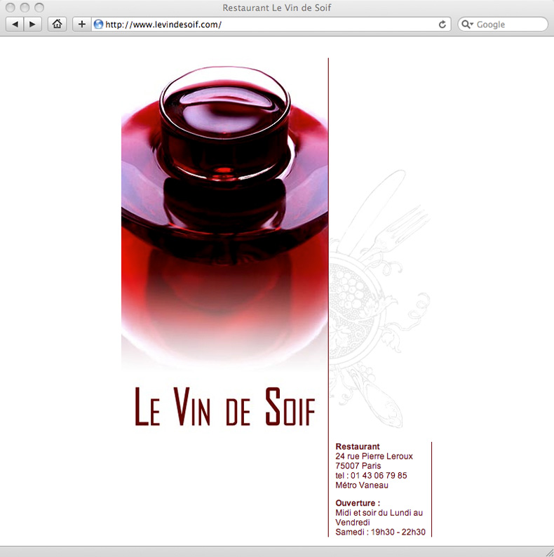 Site Internet le Vin de Soif Restaurant
